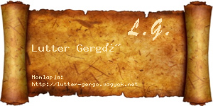 Lutter Gergő névjegykártya